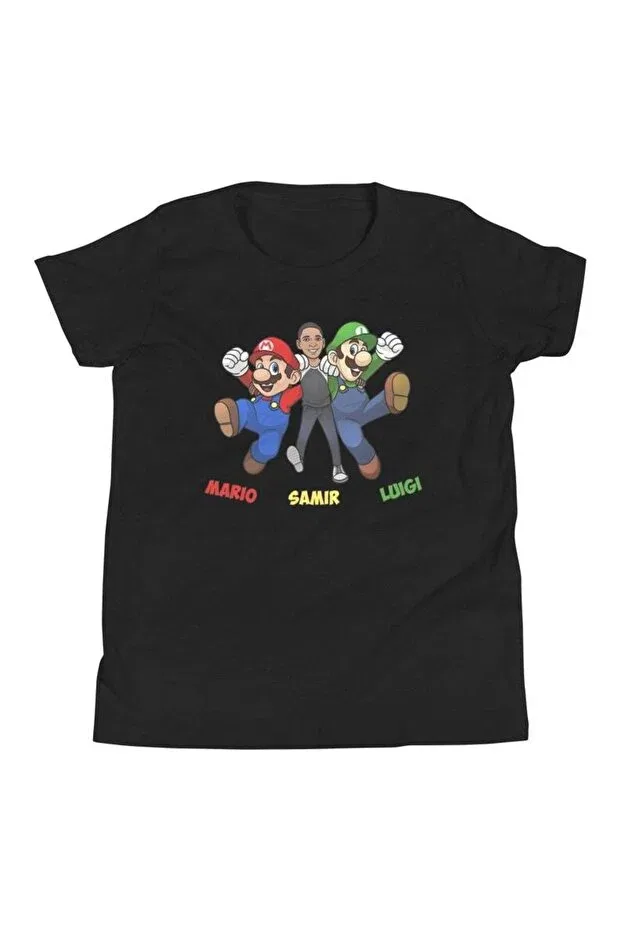 Детская футболка для девочек с принтом Mario youth short sleeve t-shirt Galashop, Black