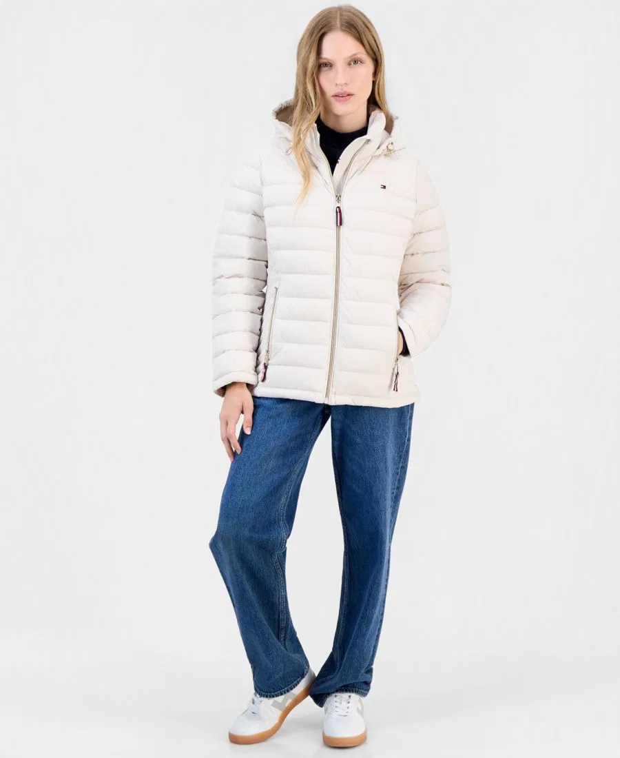 Пуховик капюшоном Tommy Hilfiger, White Sand