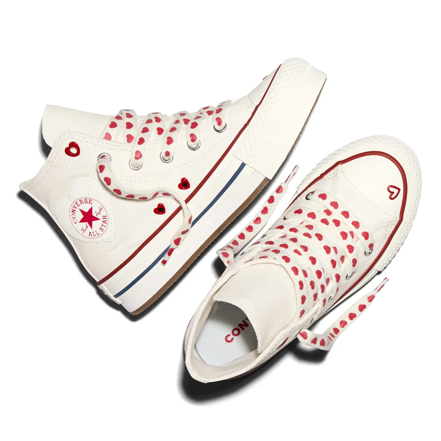 Детские кеды для мальчиков с принтом Chuck Taylor All Star EVA Lift Valentines Day Converse, Blanco — фото 2