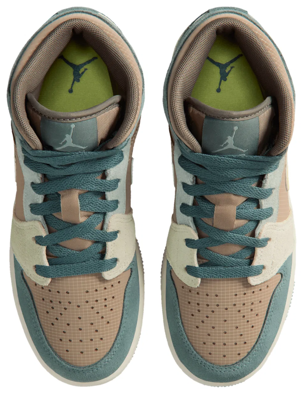Кроссовки для мальчиков AJ 1 Mid SE Uni Jordan, цвет Khaki/Light Lemon Twist/Hasta — фото 4