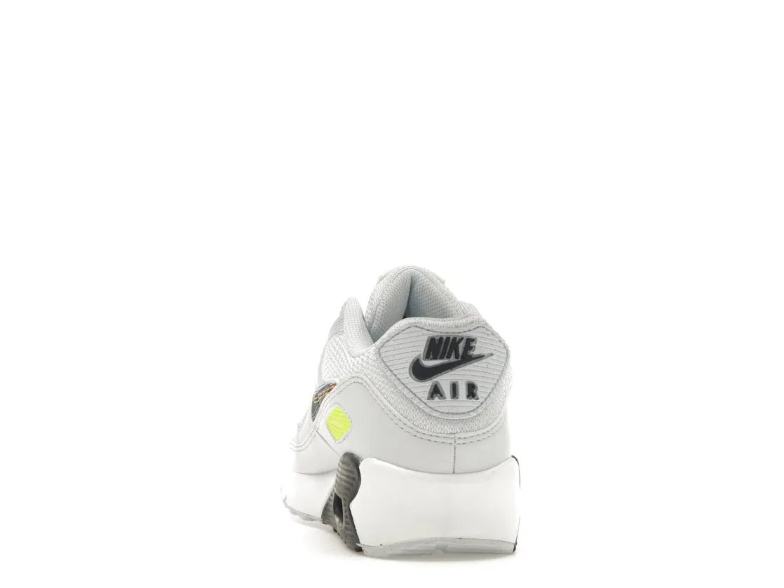 Детские кроссовки Lifestyle Nike Air Max 90, White/Blackened Blue/Volt/Football Grey — фото 4
