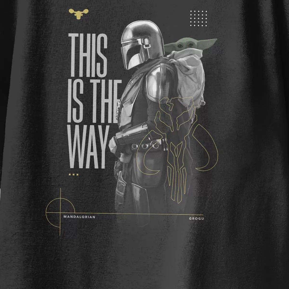 Детская футболка с принтом Star Wars The Mandalorian And Grogu Pose Is The Way, Star Wars, Black — фото 3