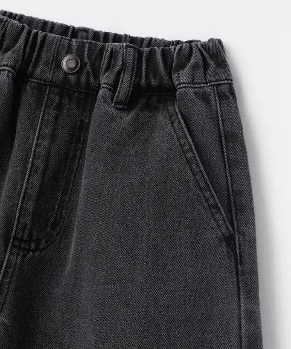 Джинсы карго с широкими штанинами, на резинке, Musinsa Standard Kids, washed black — фото 4