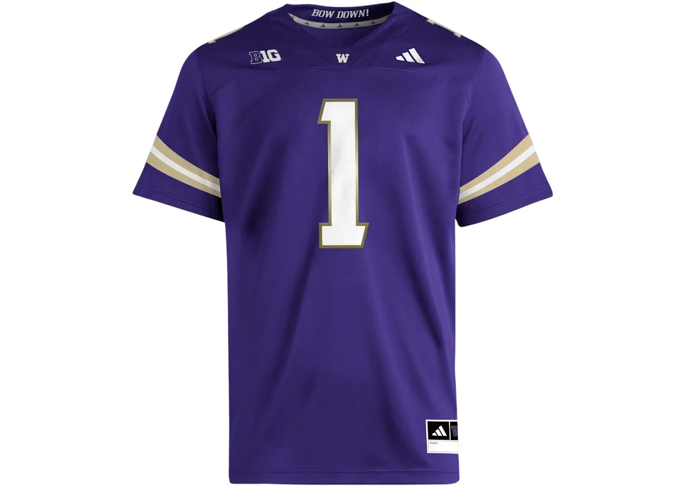 Мужская футбольная джерси с длинным рукавом Adidas, Washington Collegiate Purple White Team Sand Ncaa-Wtn-6va