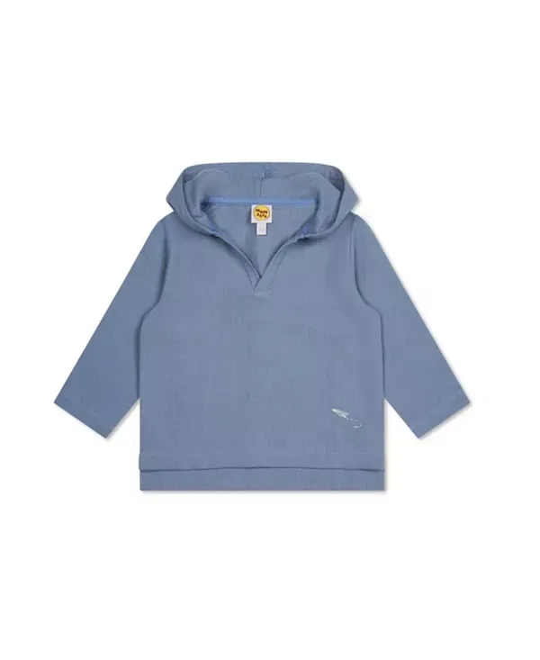 Детская толстовка с вышивкой Barefoot Breezer Hoodie Mumzers, синий
