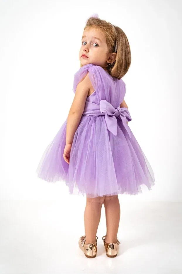 Детское платье для девочек с принтом Colored Baby, Lilac — фото 3
