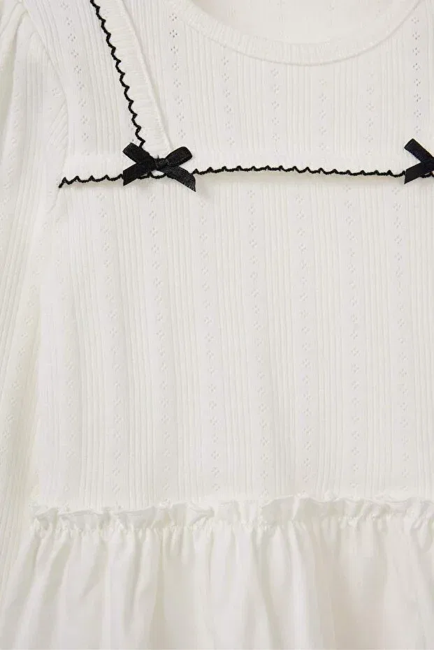Детская футболка для девочек хлопковая Defacto, White-Wt34 — фото 2