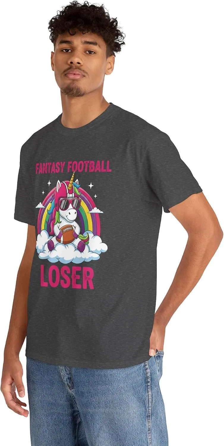 Мужская футболка с принтом Fantasy Football Loser, тёмно-серый меланж — фото 4