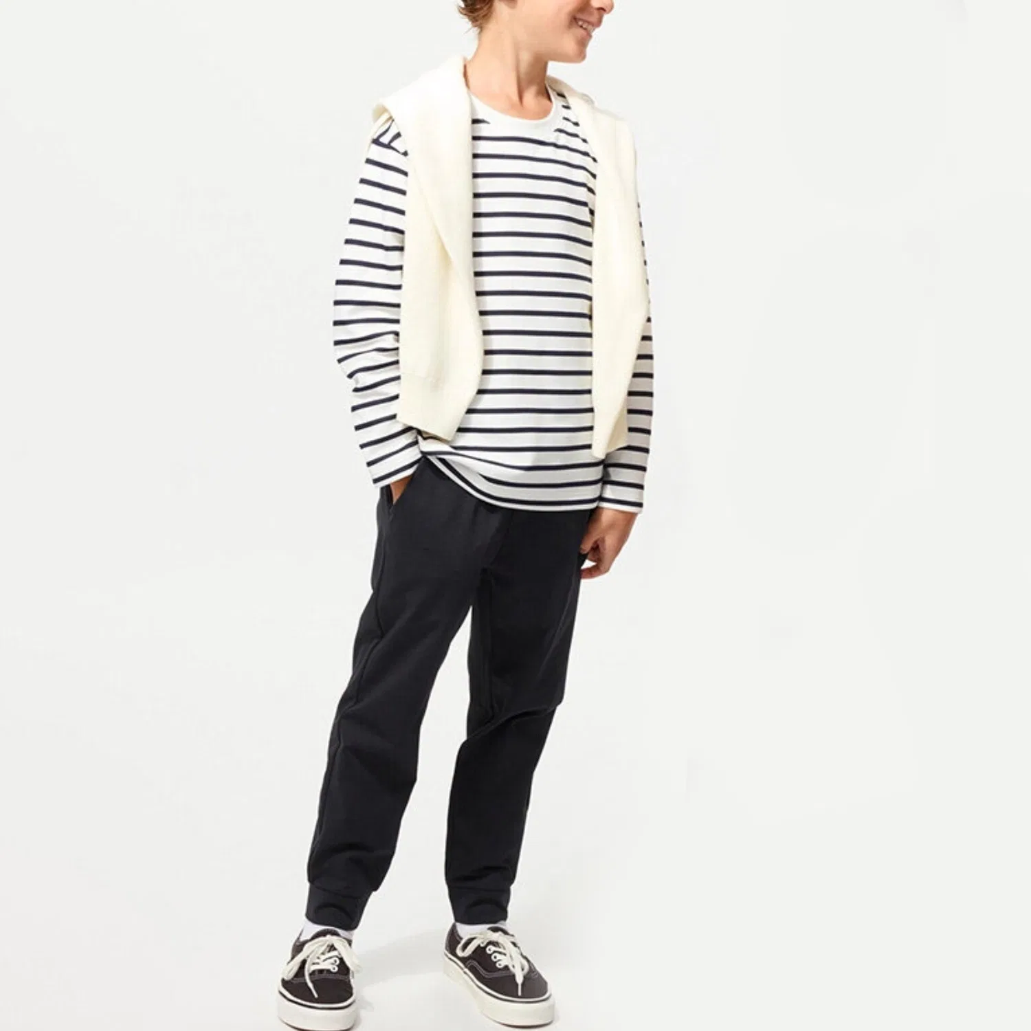 Детские быстросохнущие штаны Stretch, UNIQLO, Black — фото 3