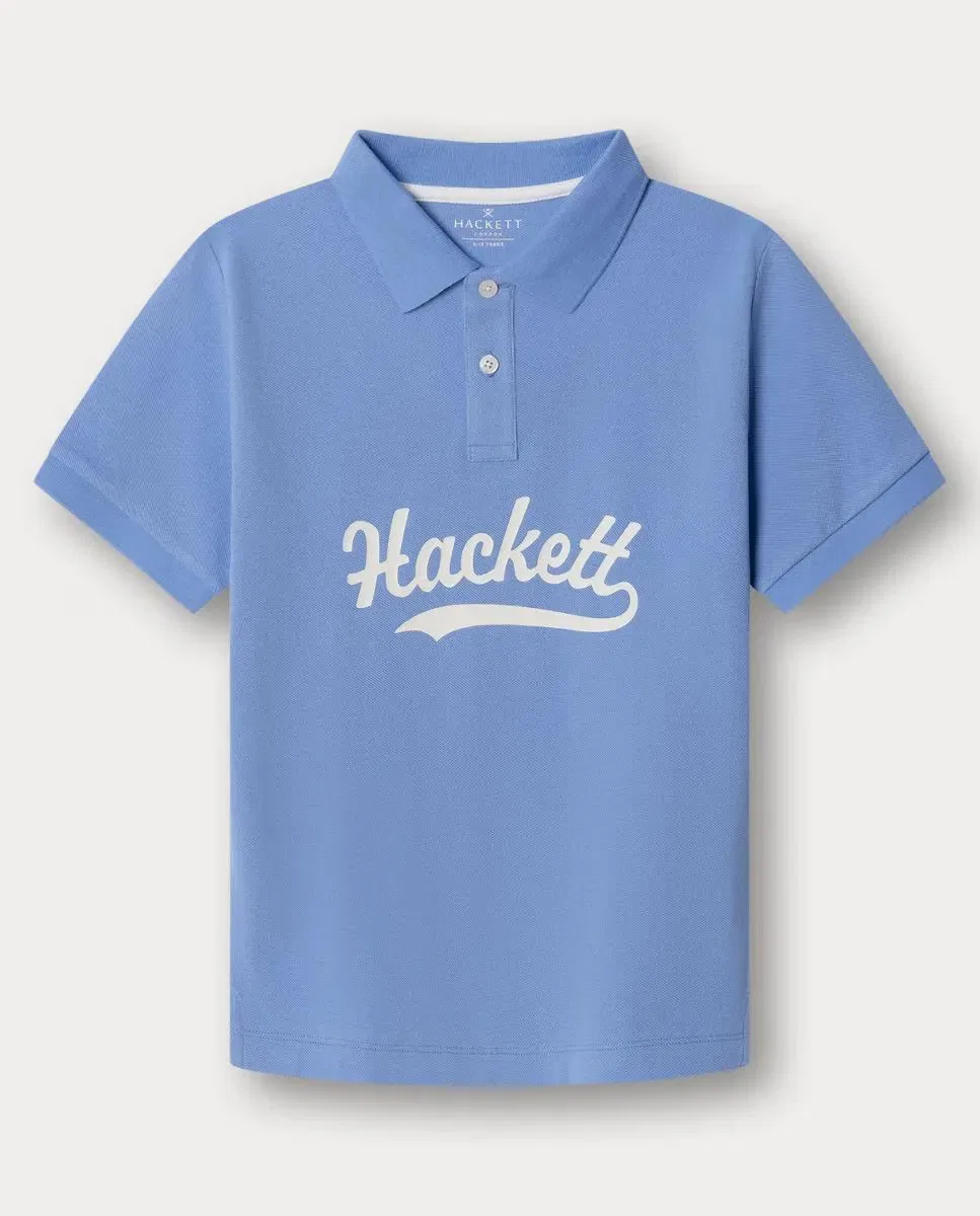 Детское поло для мальчиков с принтом Polo Hackett Logo Hackett, Azul