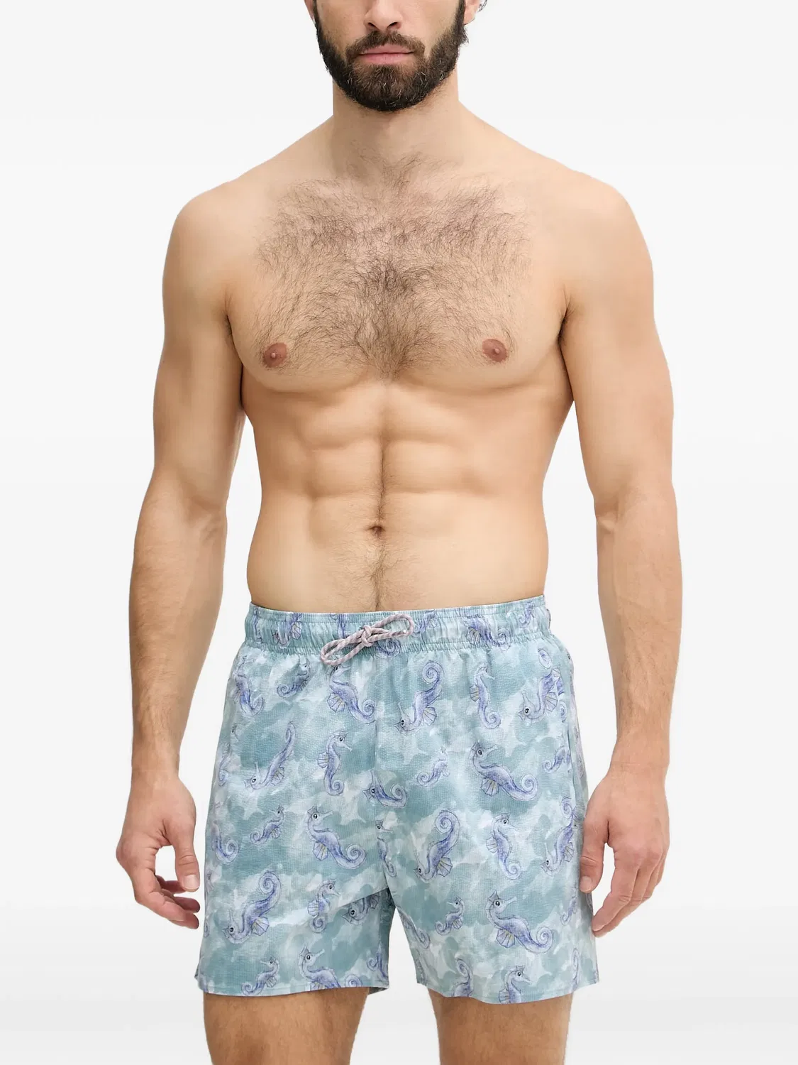 Emporio Armani Пляжные шорты с принтом морских животных, синий