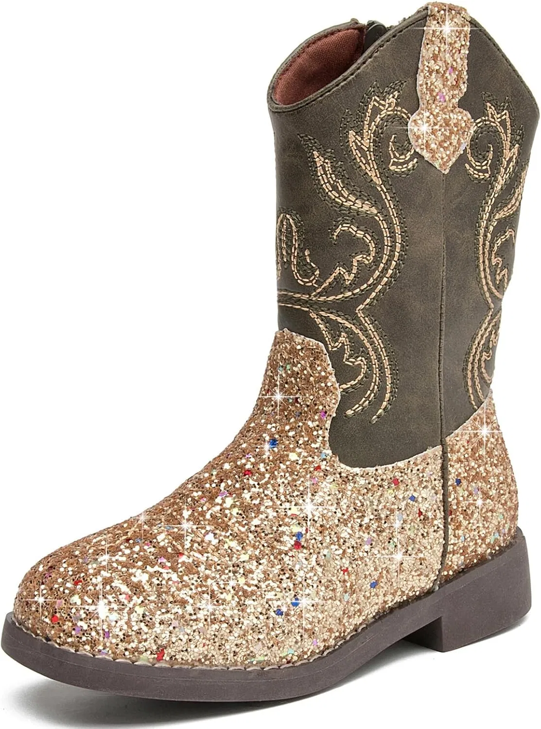 Детские сапоги с блестками Cowgirl Boots DADAWEN, Gold