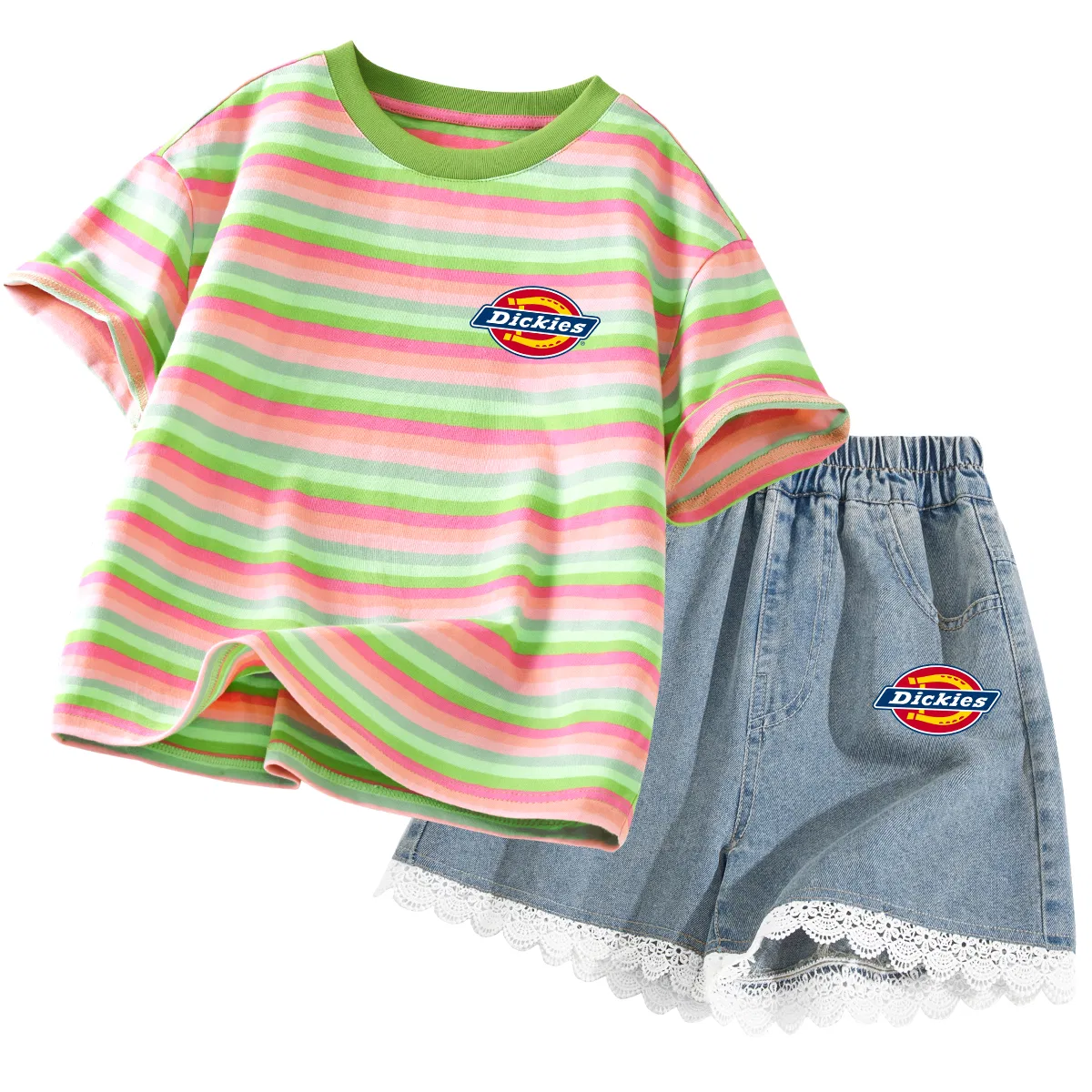 Детский спортивный комплект с принтом S Logo K Sweetheart Green+S Logo K Lake Blue Dickies, Green/Lake Blue