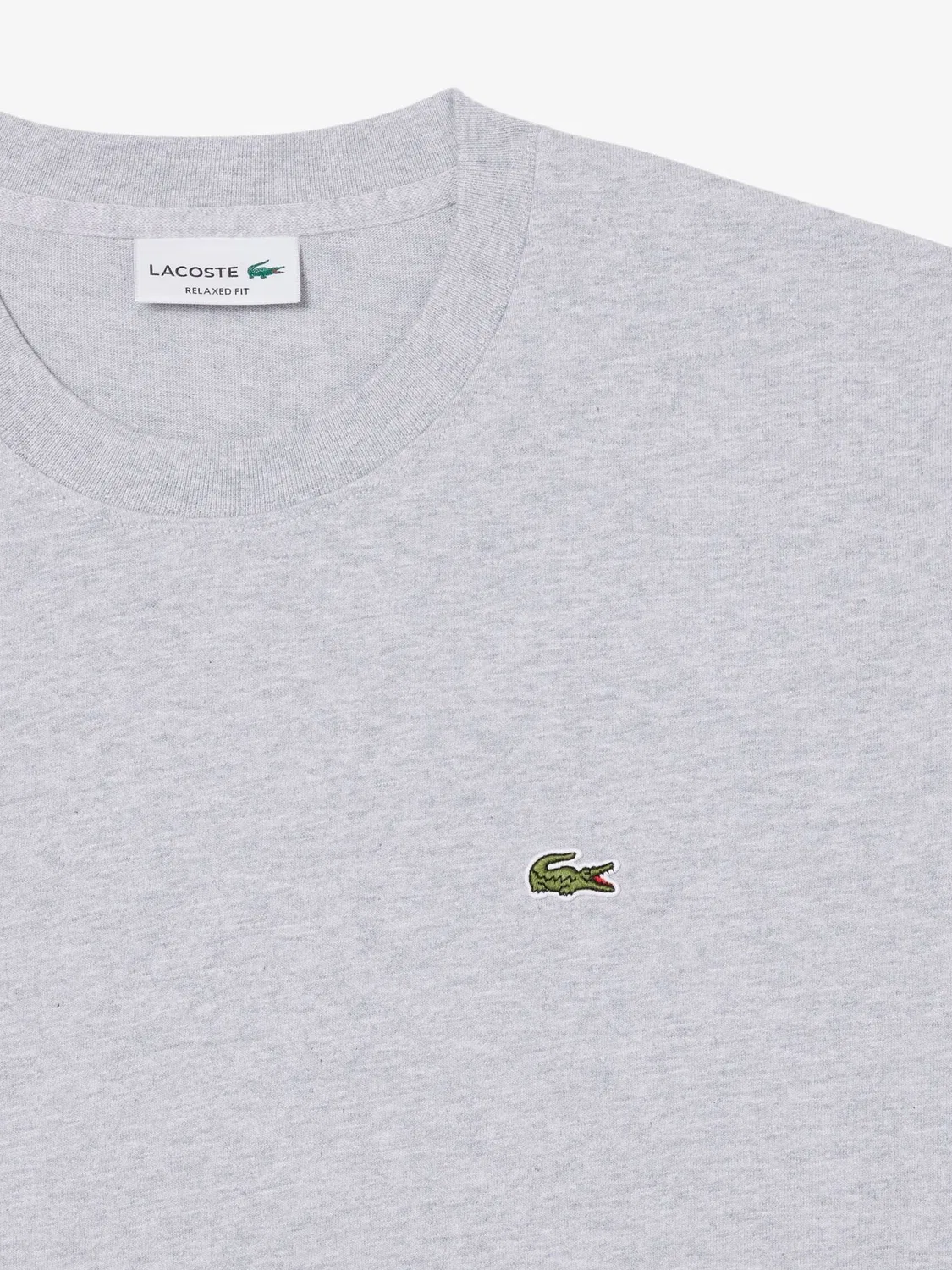 Lacoste Серая футболка свободного кроя из тяжелого джерси — фото 2