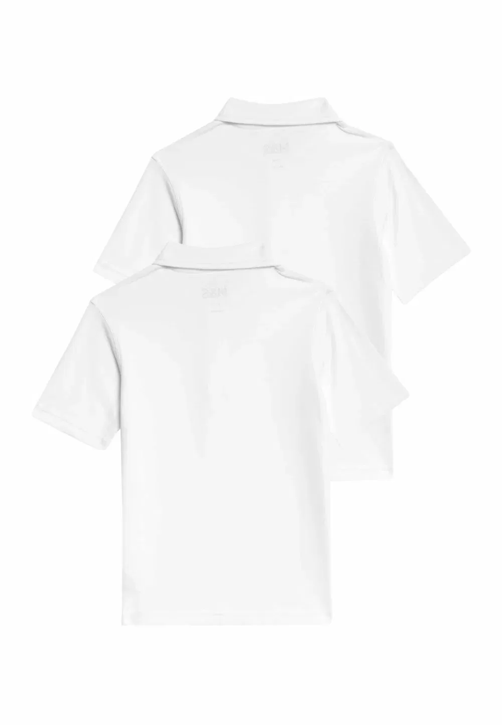 Комплект из 2 унисекс поло-рубашек для школы Marks & Spencer, White — фото 2