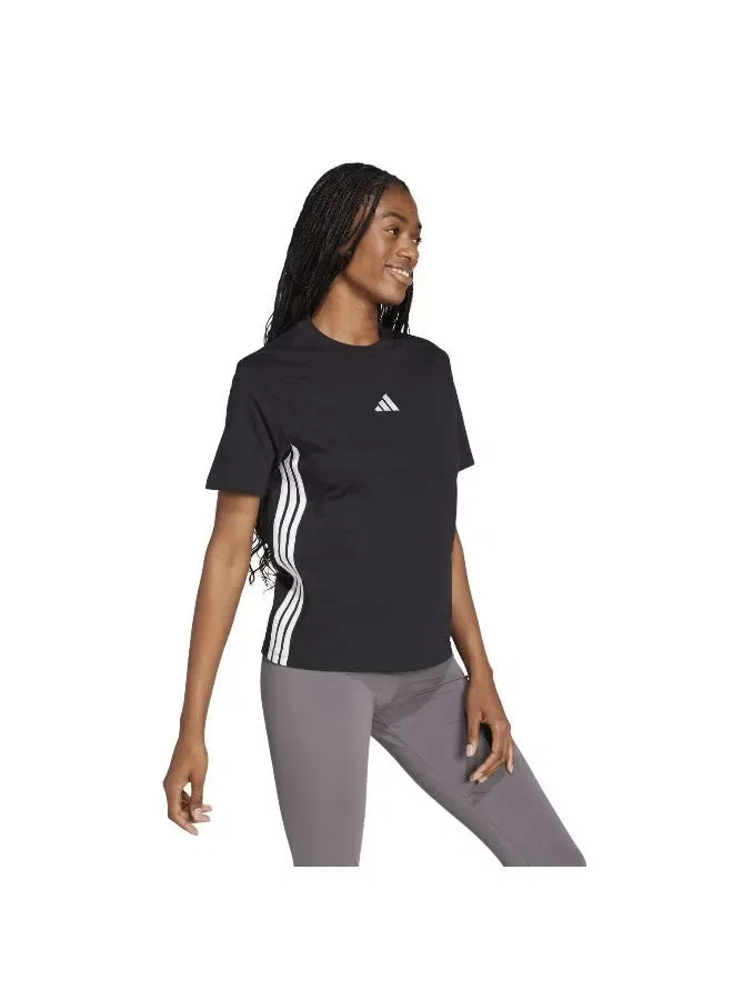 Футболка хлопковая Essentials 3-Stripes Adidas, черный — фото 4