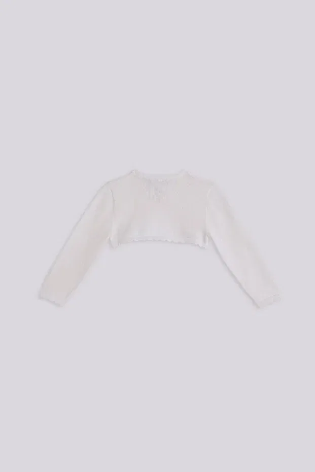 Детский кардиган для девочек хлопковый Bg store girl's white cardigan Gb Baby, White — фото 2
