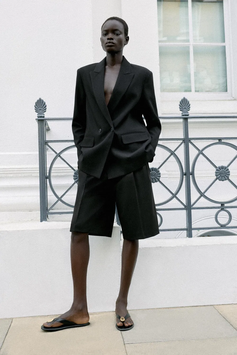 Блейзер оверсайз с двубортной застежкой ZARA, Black