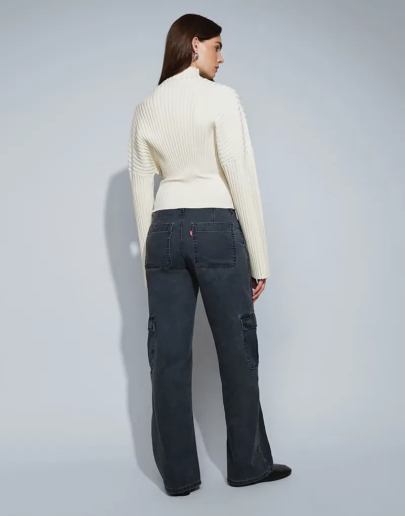 Свободные брюки-карго Levi's Superlow, выцветшего, черный — фото 3
