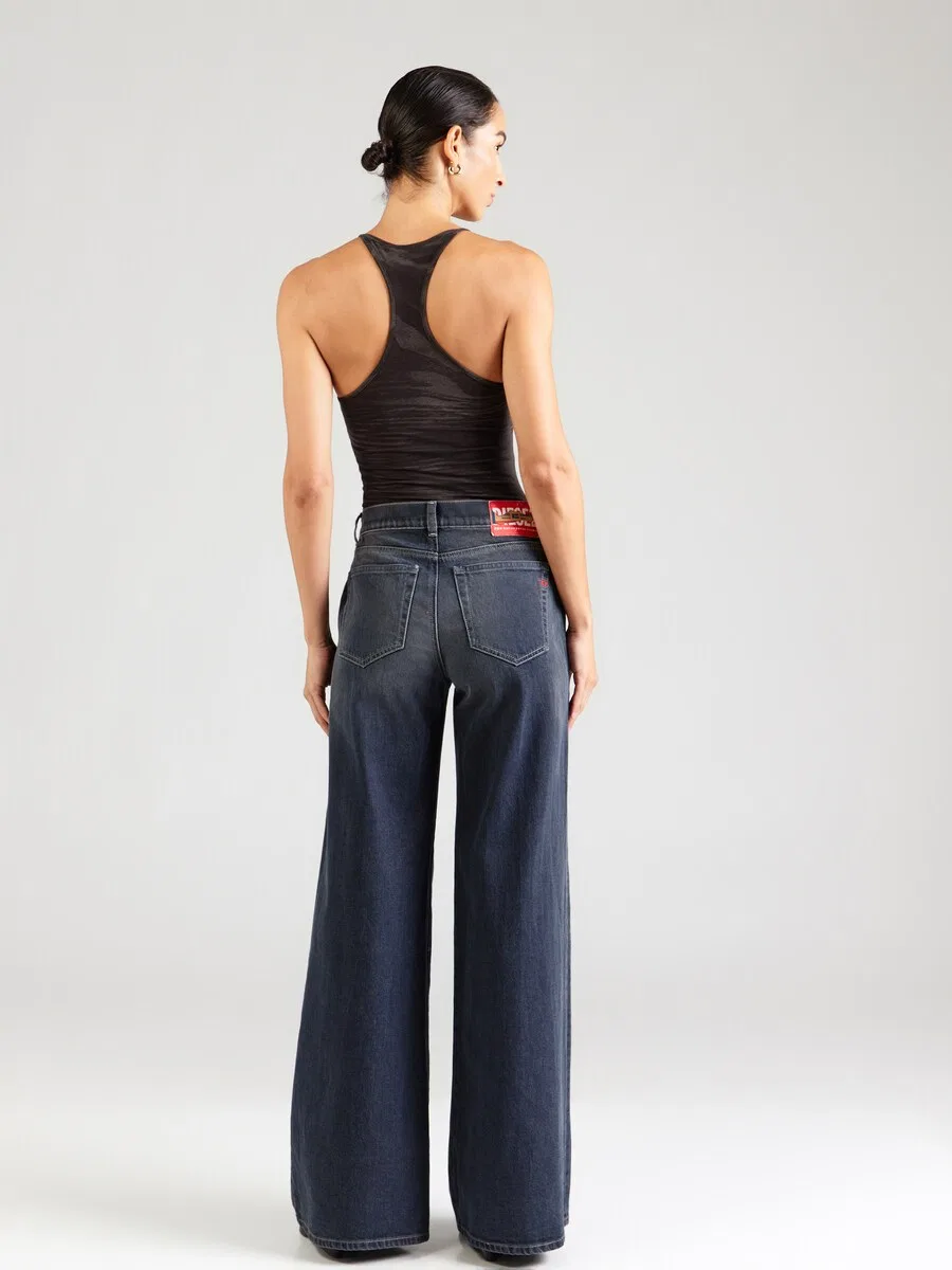 Джинсы DIESEL Wide leg Jeans '1978 D-AKEMI' темно-синего цвета — фото 4