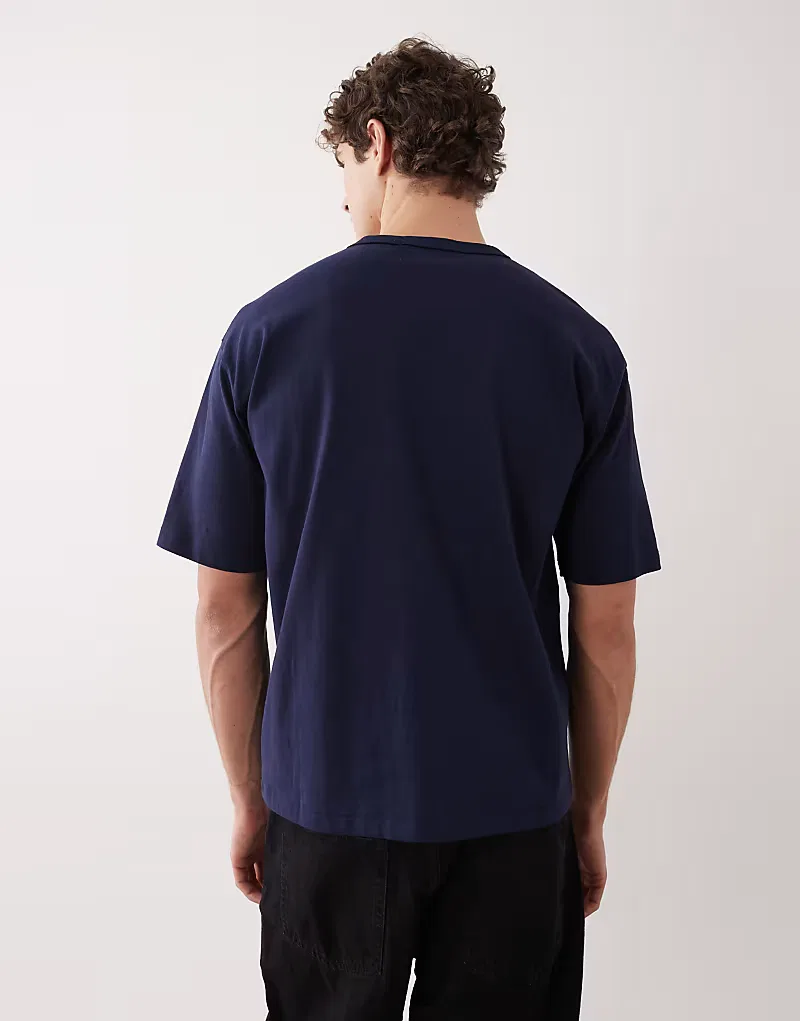 Футболка Polo Ralph Lauren Sport с небольшим логотипом-флажком, свободного кроя, из плотной ткани, темно-синий — фото 3