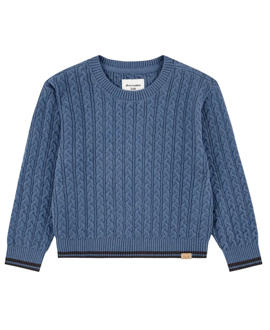 Детский свитшот с косами, с длинным рукавом abercrombie kids, Moonlight Blue