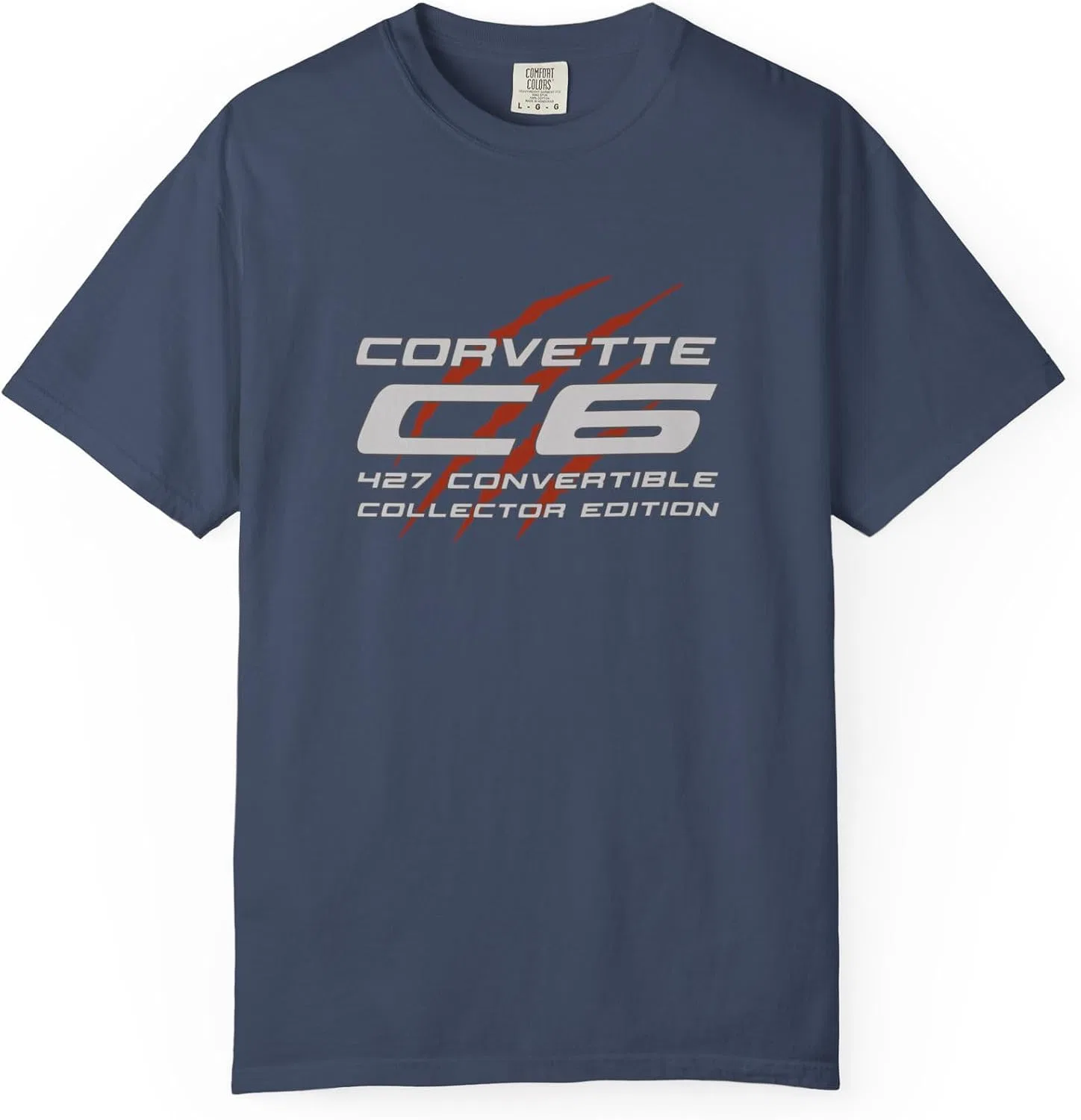 Женская футболка с принтом Premium C6 Racing Logo, тёмно-синий