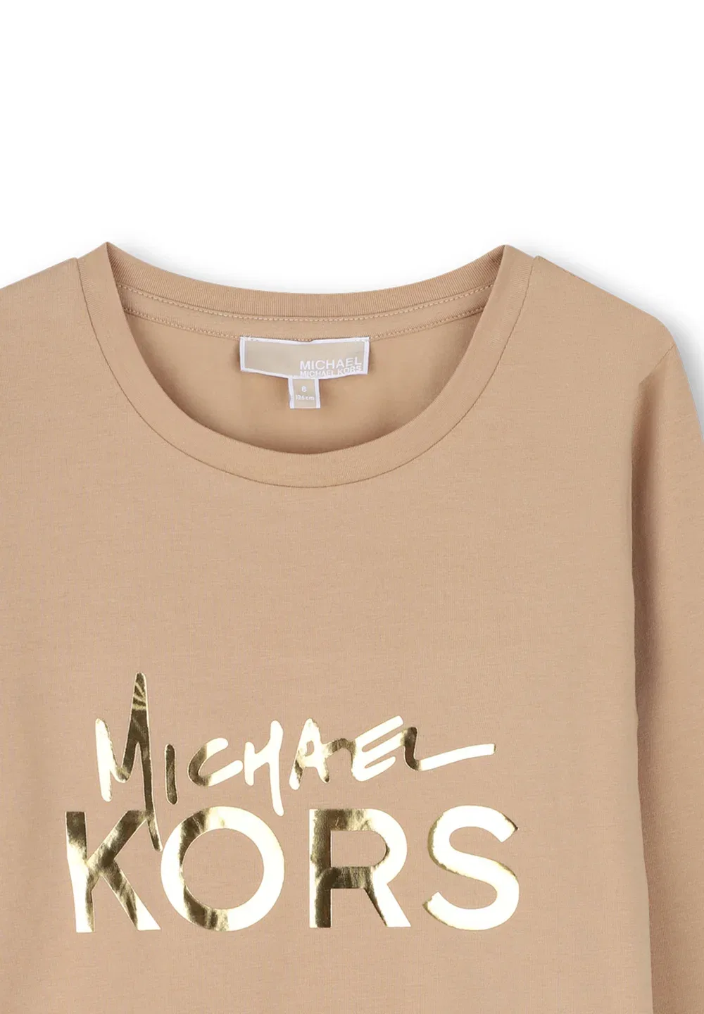 Футболка с длинным рукавом для детей и подростков - топ с длинным рукавом Michael Kors Kids, Light Chocolate Brown — фото 3