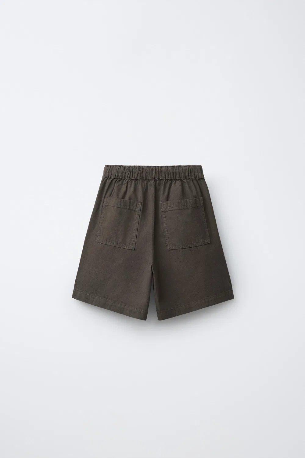 Хлопковые шорты-бермуды на резинке ZARA, Brown — фото 2