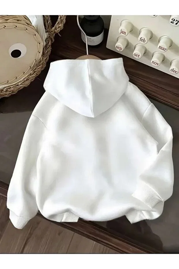 Детские свитшот для мальчиков с принтом Six Seven Printed Hooded Svart Wear, White — фото 3