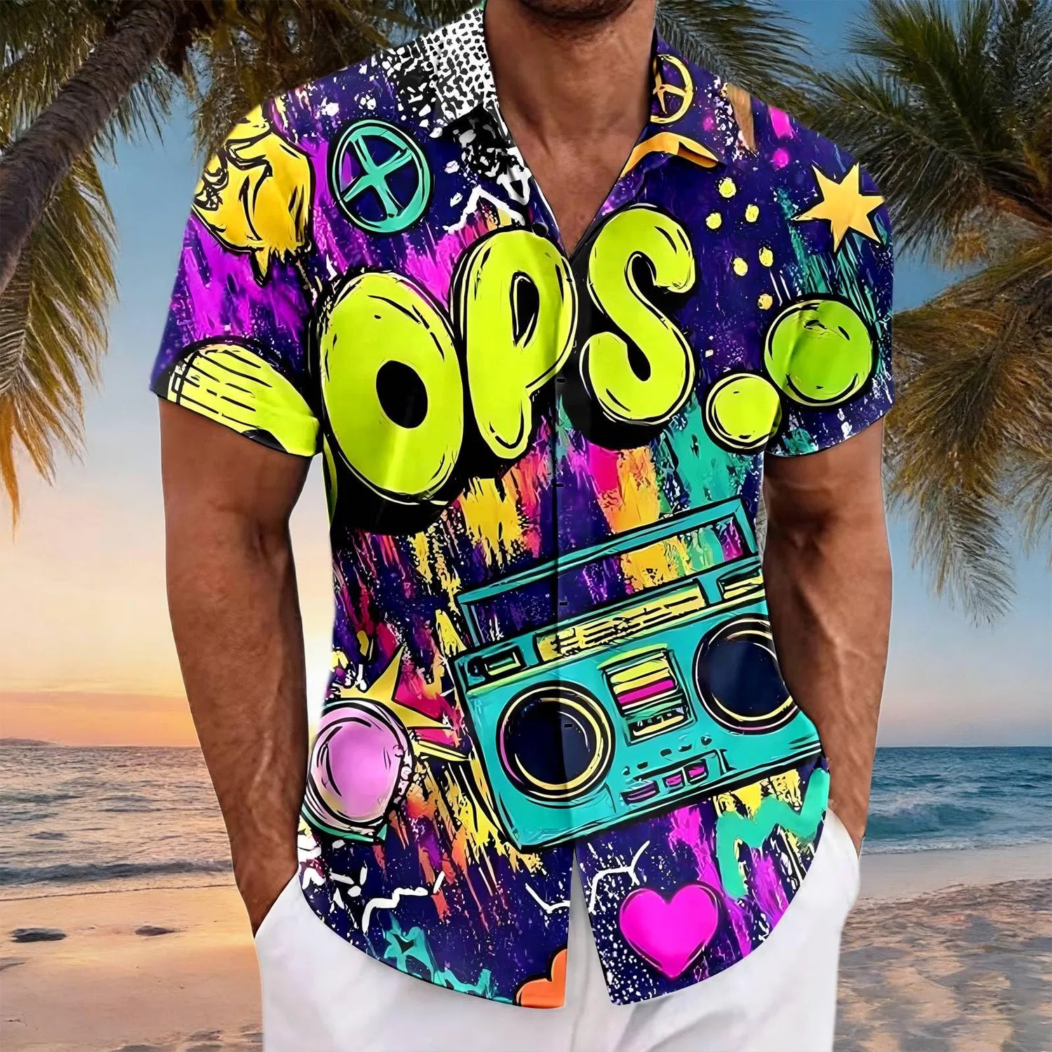 Мужская рубашка с коротким рукавом на пуговицах, Multi-color-3 — фото 3
