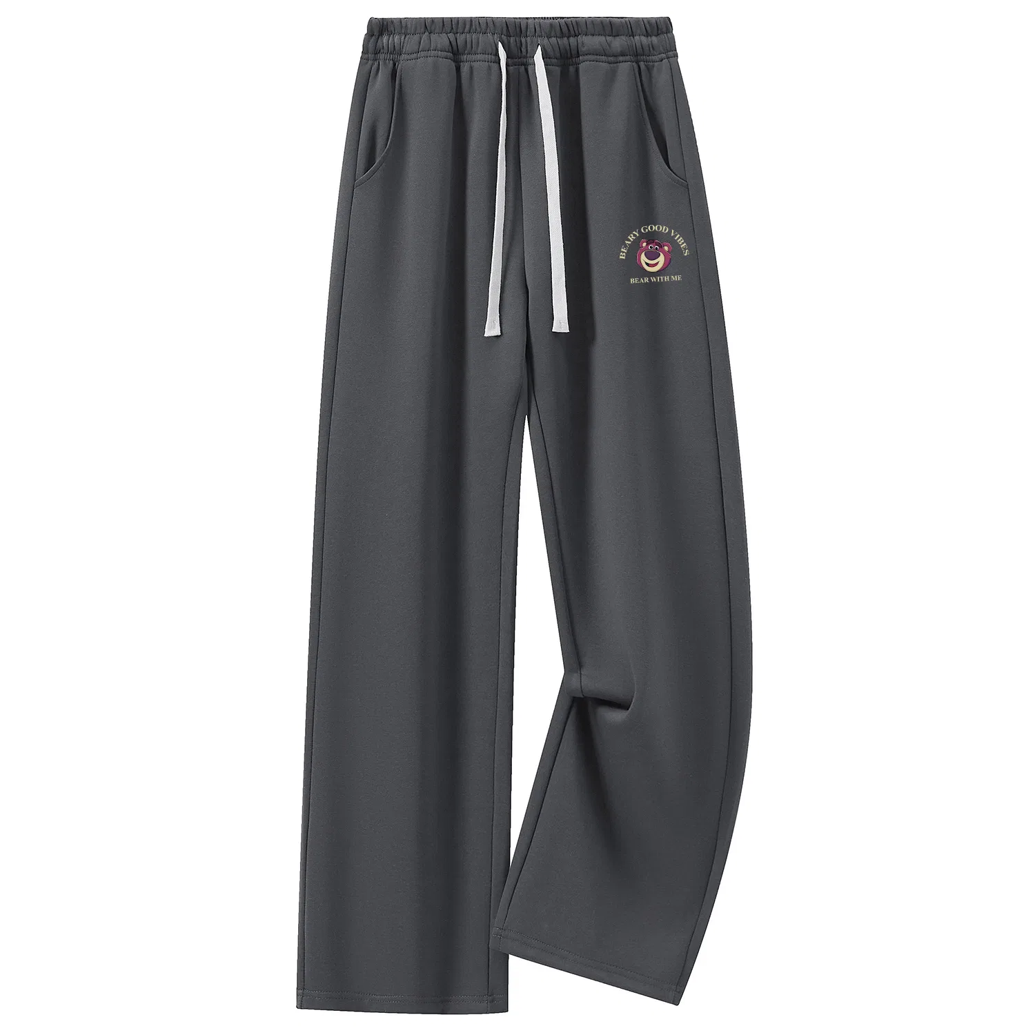 Детские трикотажные спортивные штаны прямого кроя Disney Unisex Knitted Sweatpants Thin Straight Fit Pants, Dark Gray
