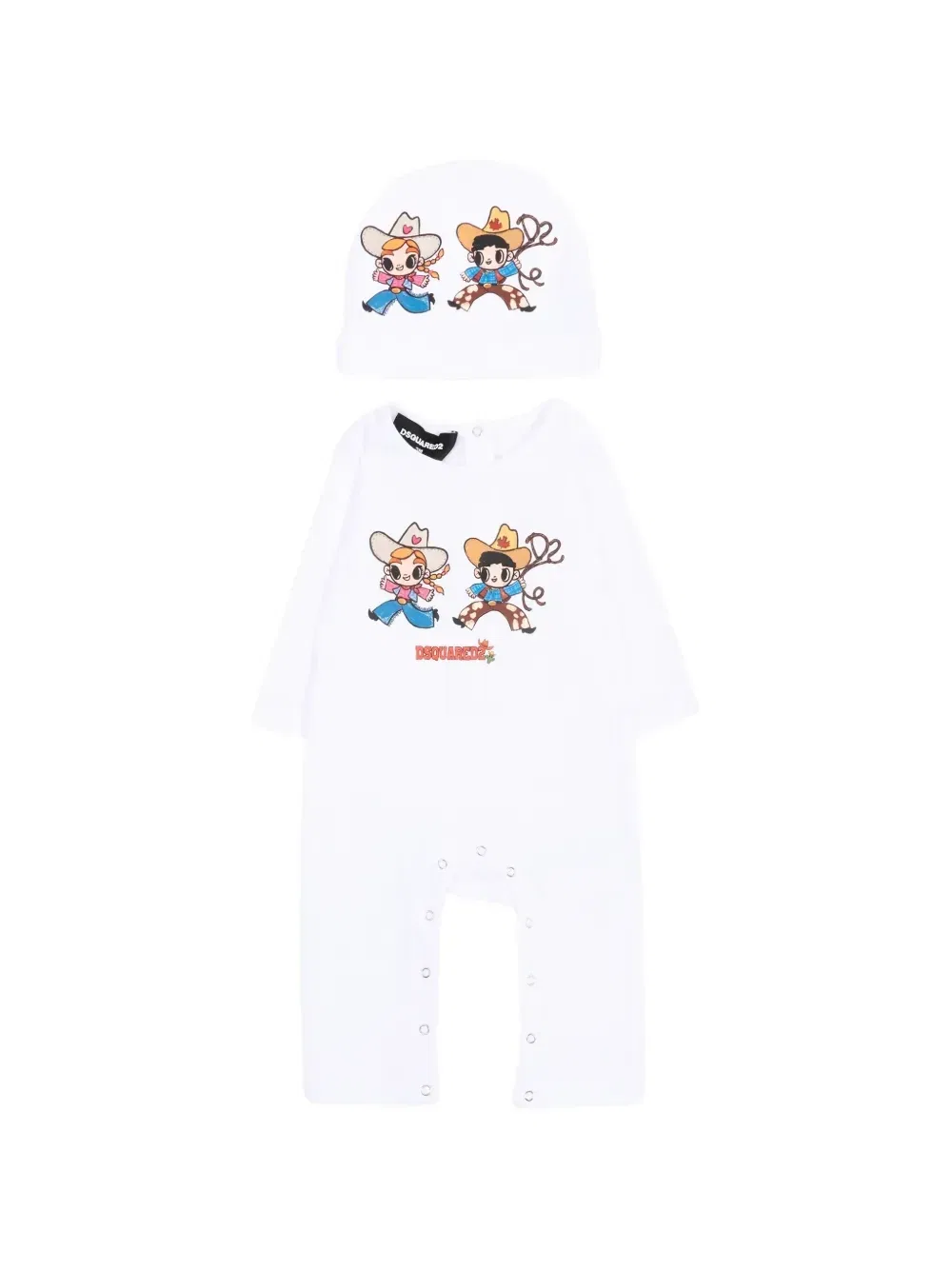 Комплект из комбинезона с графическим принтом Dsquared2 Kids, белый
