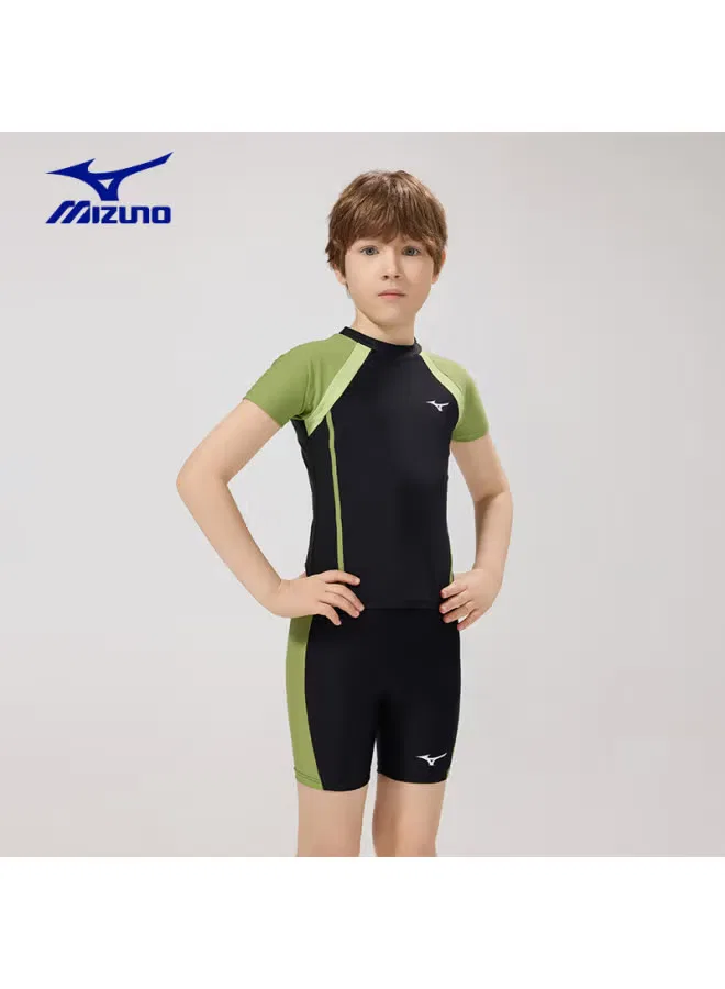 Комплект для плавания детский с шортами до колен быстросохнущий C408 Mizuno, черный — фото 3