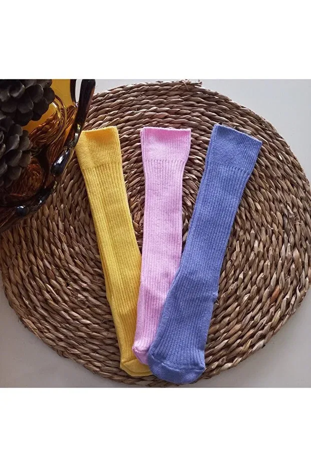 Детские носки для девочек хлопковые комплект 3 пары Mars Baby, Yellow Lilac Pink
