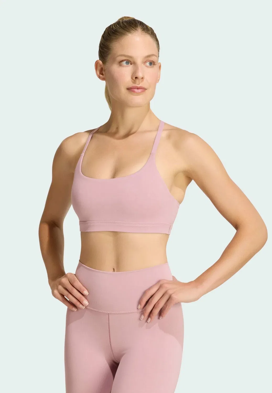 All me ls - спортивный бюстгальтер с легкой поддержкой Adidas Performance, Magic Mauve