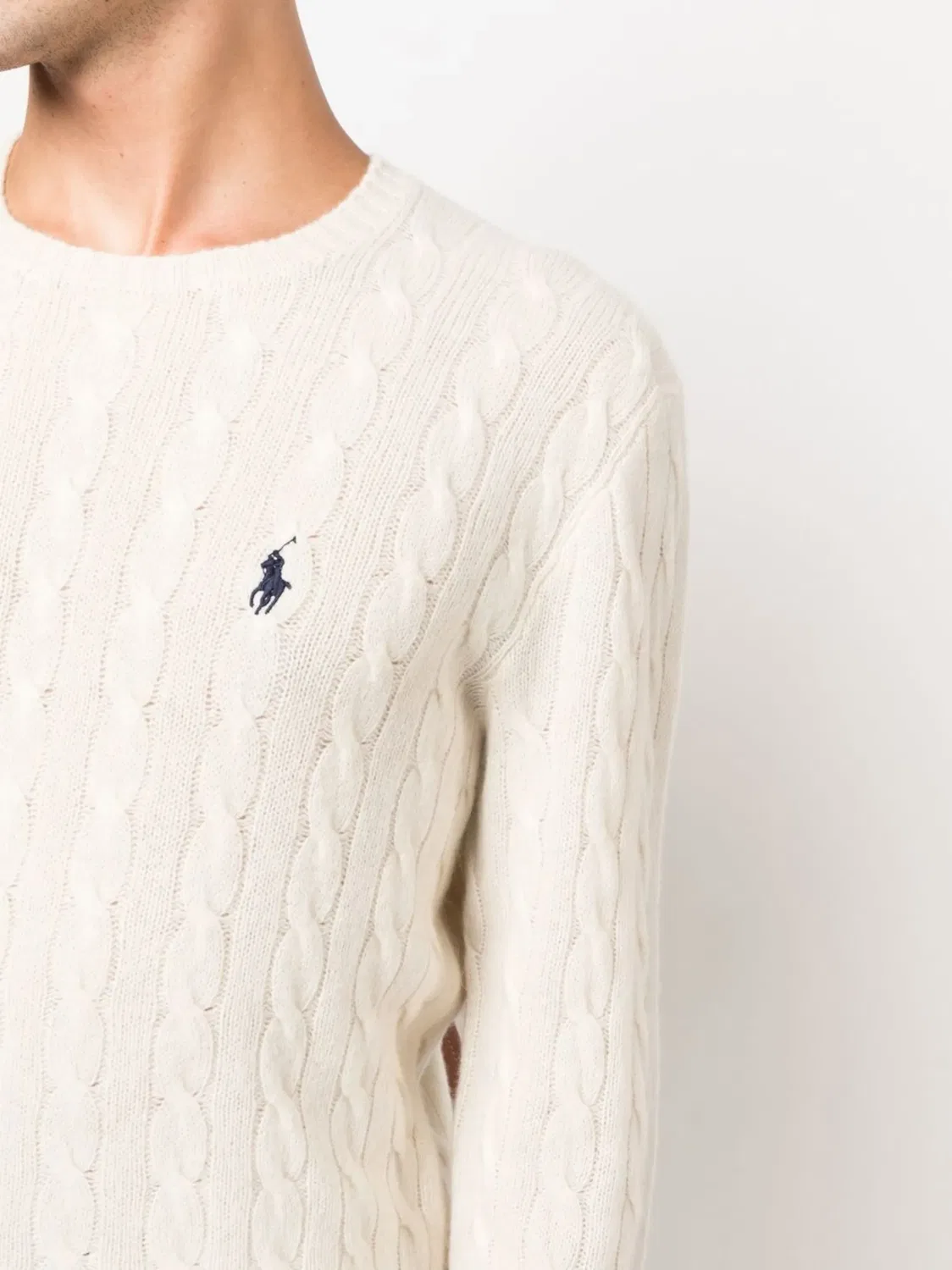 Джемпер с вышитым логотипом, шерсть и кашемир Polo Ralph Lauren, нейтральные — фото 3