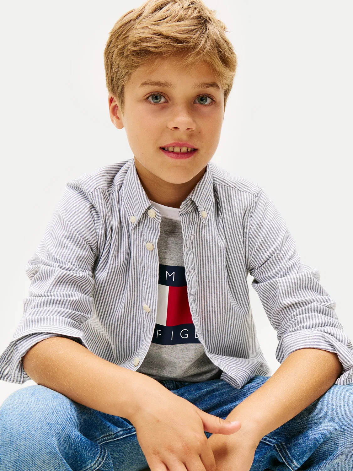 Рубашка стандартного кроя для мальчика Ithaca Tommy Hilfiger, синий — фото 4