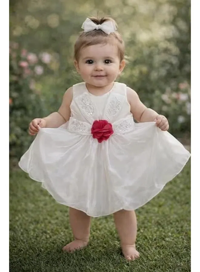 Платье с бантом комплект платья и повязка на голову Daddy'S Angel, белый — фото 4