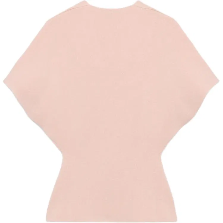 Женский вязаный свитер с V-образным вырезом Light Pink Red, ZARA — фото 3