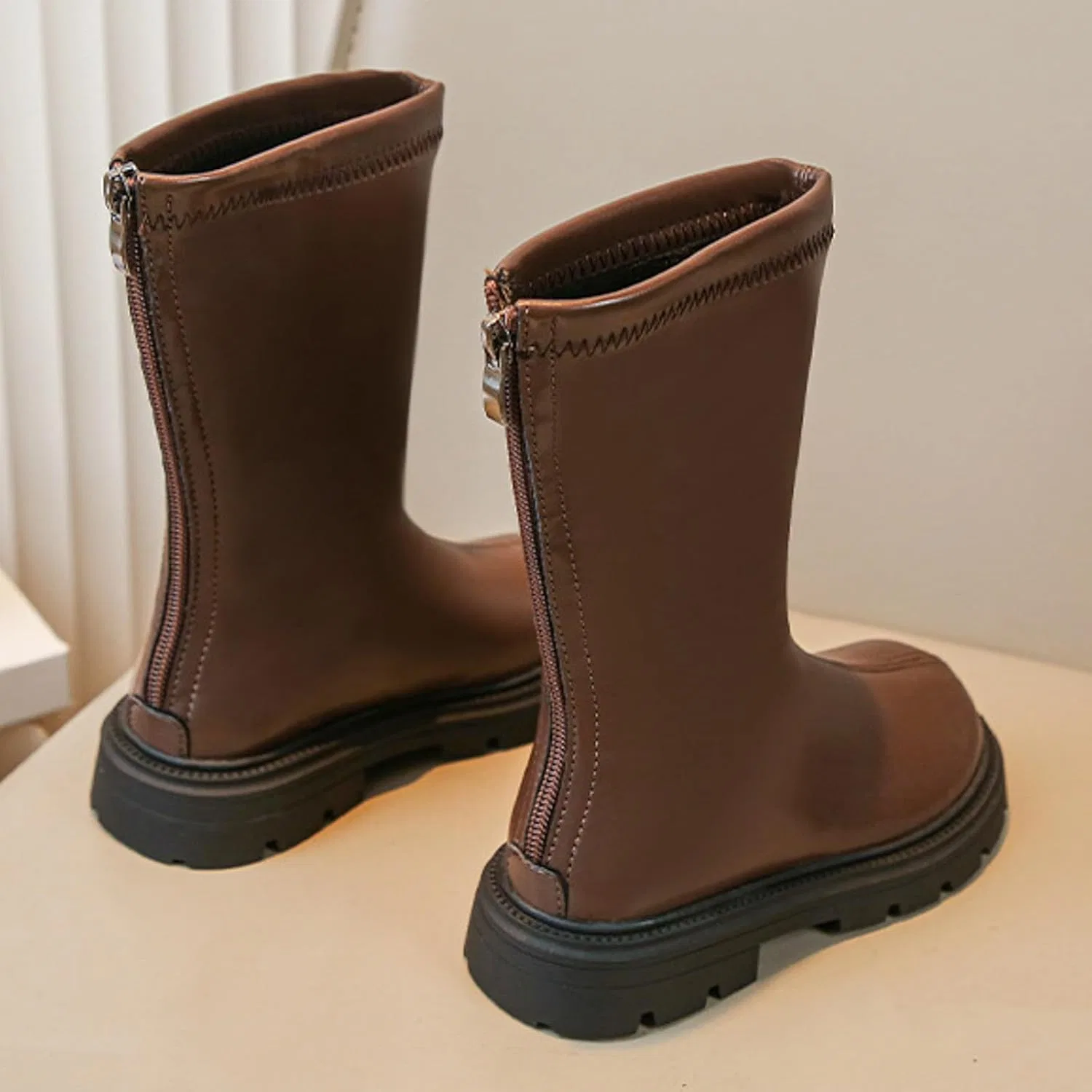 Детские ботинки для девочек с принтом, модель Girls Ankle Boots, Brown — фото 2