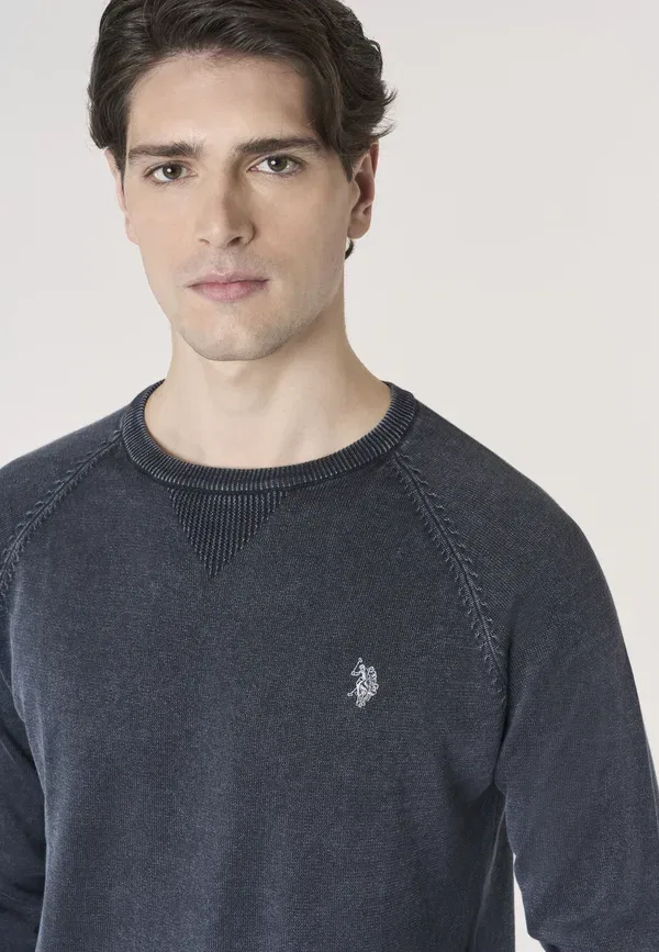 Джемпер из хлопка Jumper U.S. Polo Assn., blu, синий — фото 4
