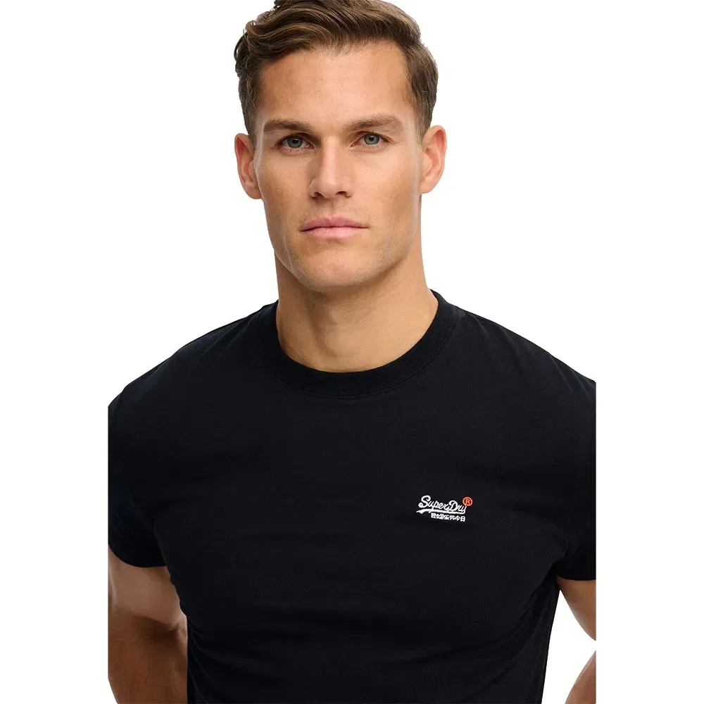 Футболка с контрастной вышивкой Superdry Essential Contrast Embroidered, черный — фото 4