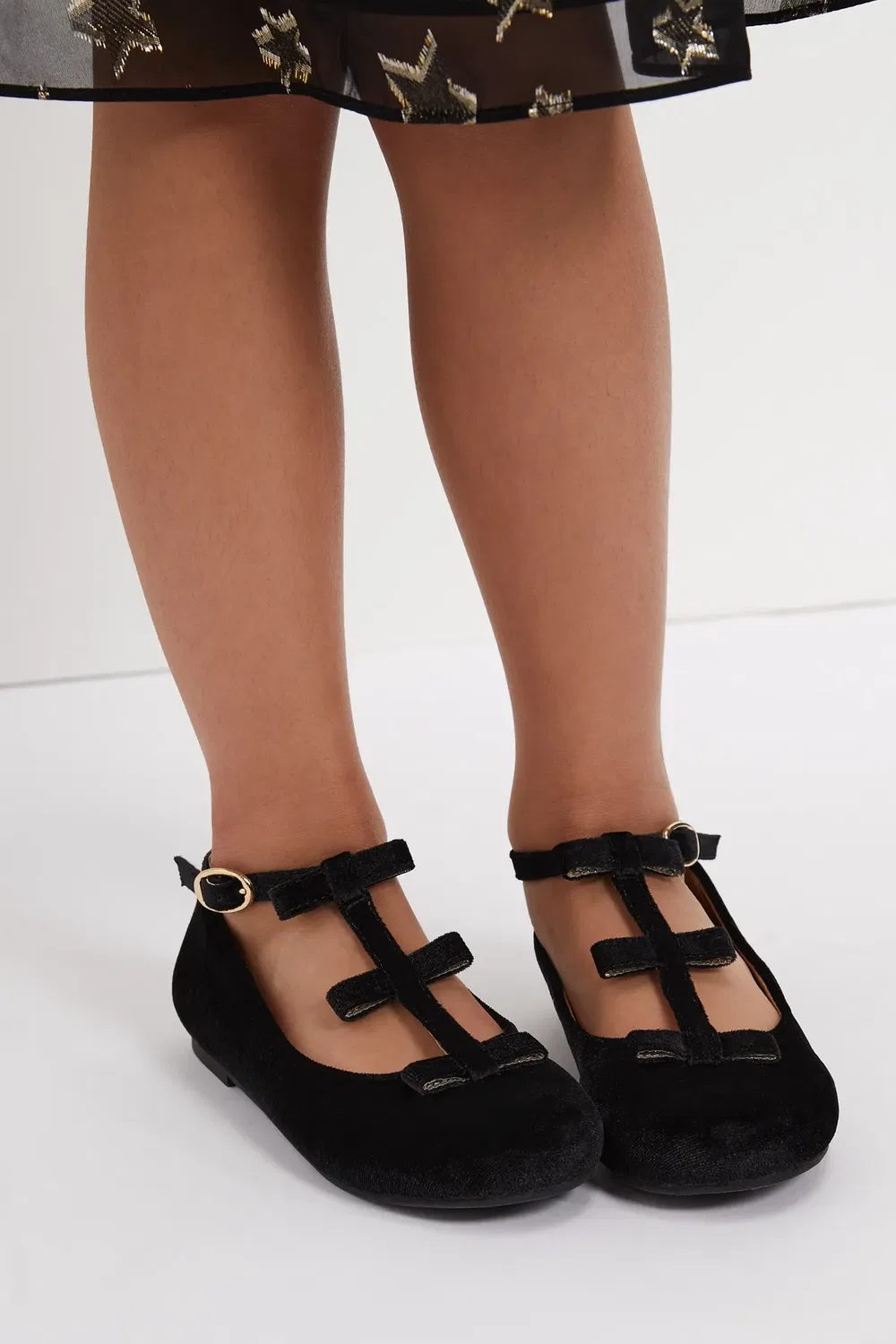Детские бархатные туфли Phase Eight, Black