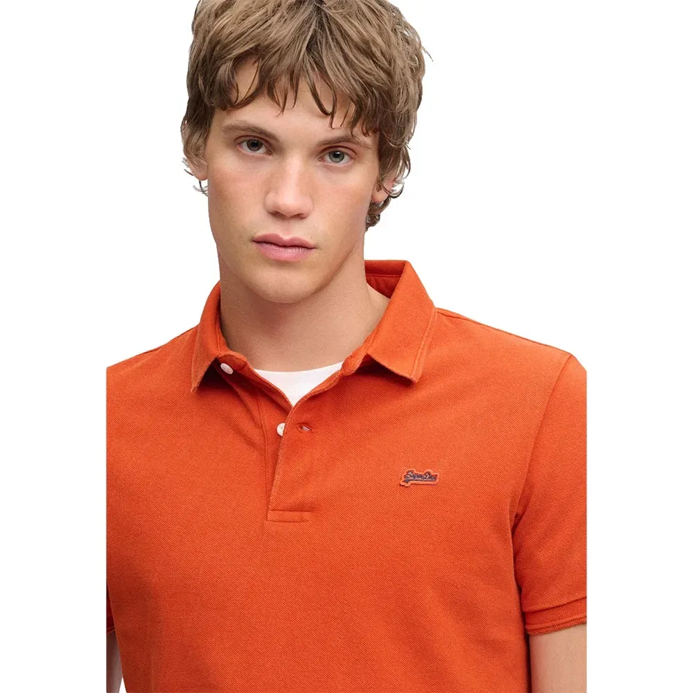 Мужское поло с коротким рукавом Classic Pique Superdry, Orange — фото 4