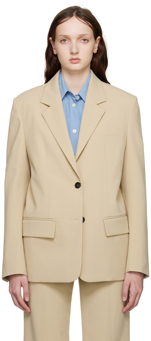 

Бежевый однобортный пиджак System