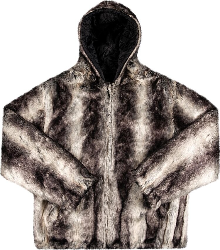 

Куртка Supreme Faux Fur Reversible Hooded Jacket 'Black', черный