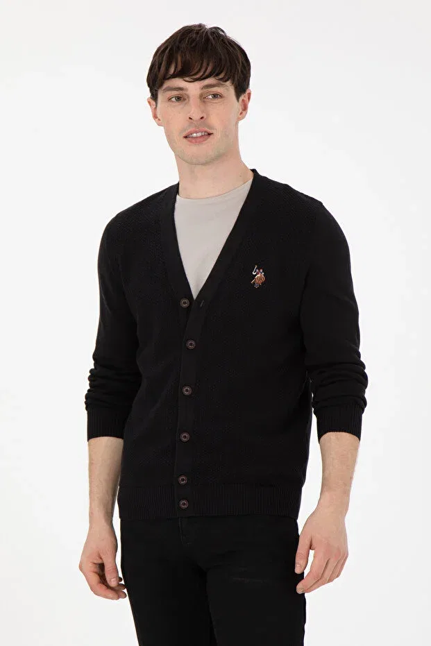 Мужской кардиган с длинным рукавом Basics U.S. Polo Assn., Black