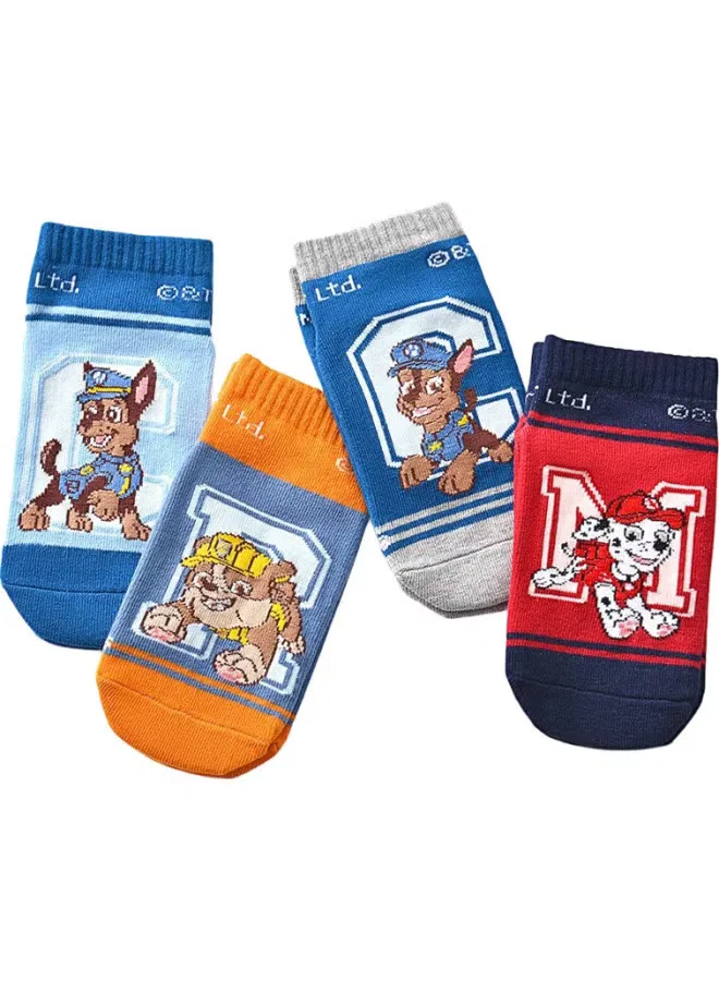 Носки напольные детские нескользящие 4 пары Paw Patrol, силиконовые — фото 2