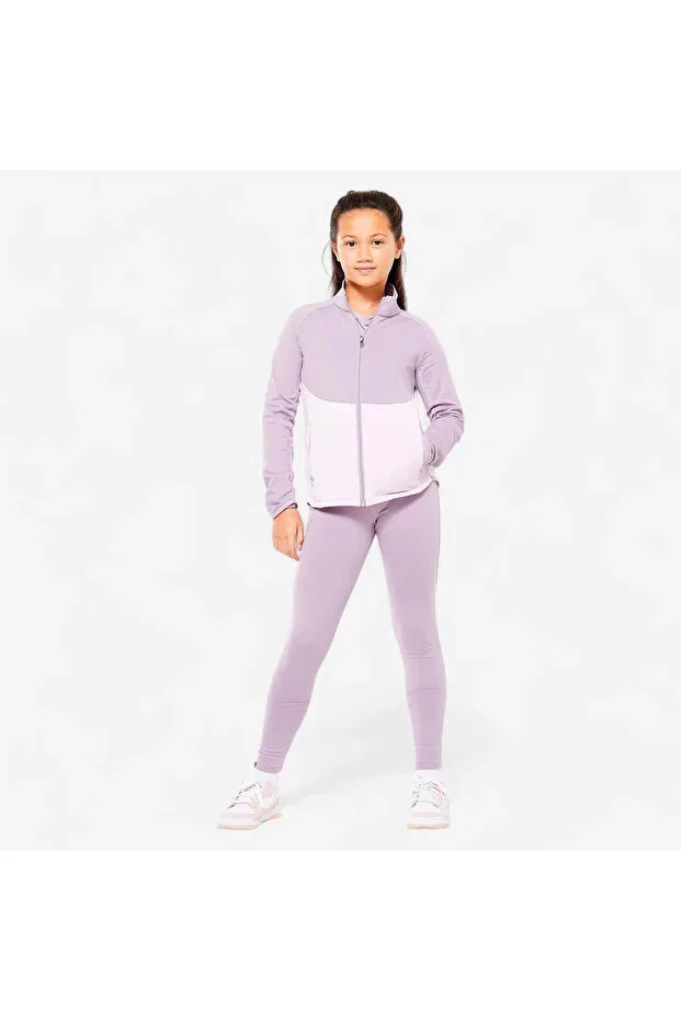Детский спортивный костюм для девочек с принтом Domyos, Purple Decathlon